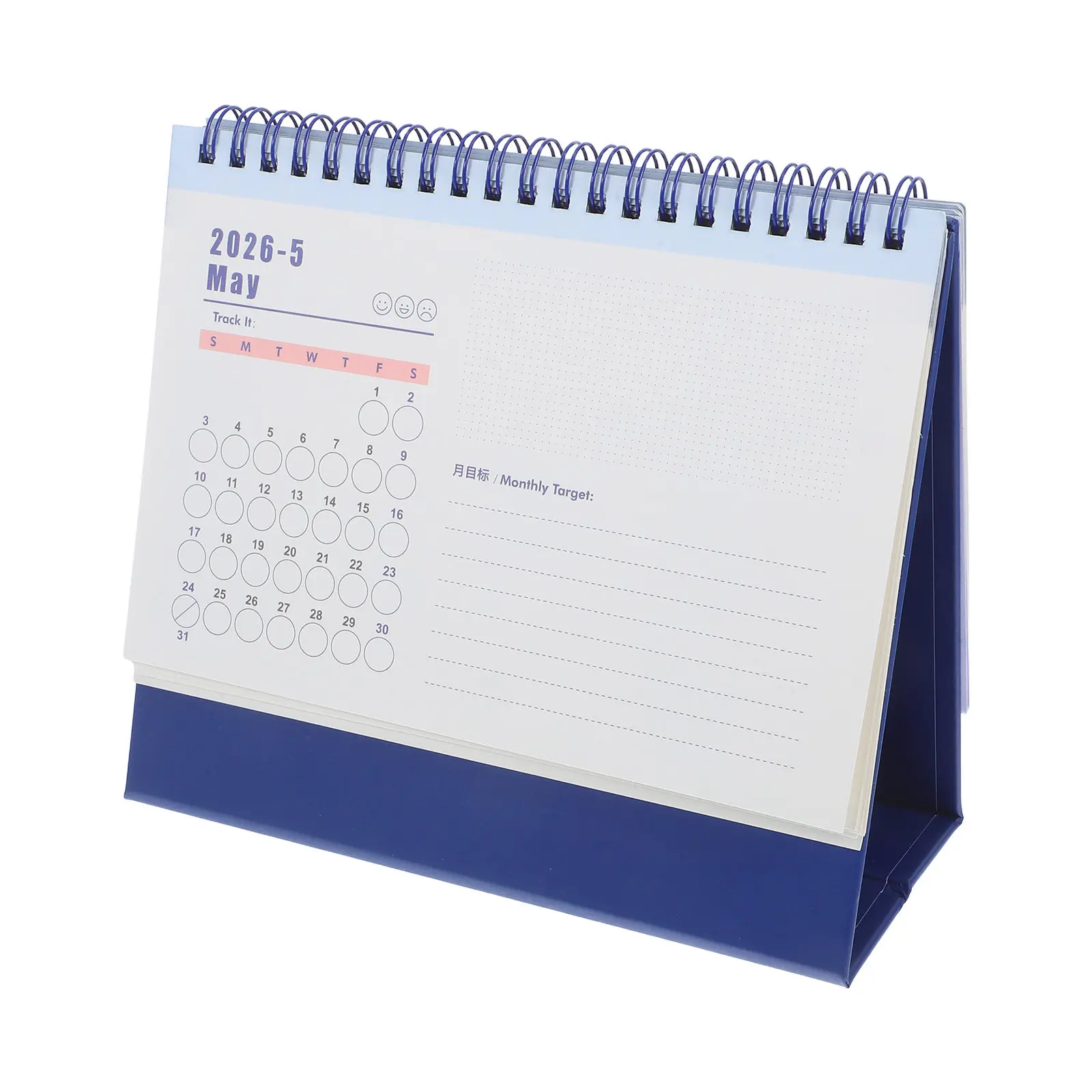

2025.9-2026.12 Desktop Calendar 2026 Minimalist Small Standing Flip Monthly Planner Twin-Wire Binding Office Home School Desk