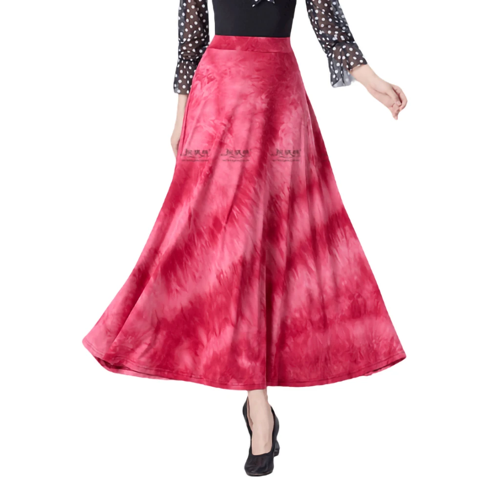 

Новый стиль, стандартная юбка для бальных танцев, модное синее тренировочное платье, платье миди для соревнований по современному танцам, красное большое платье с принтом