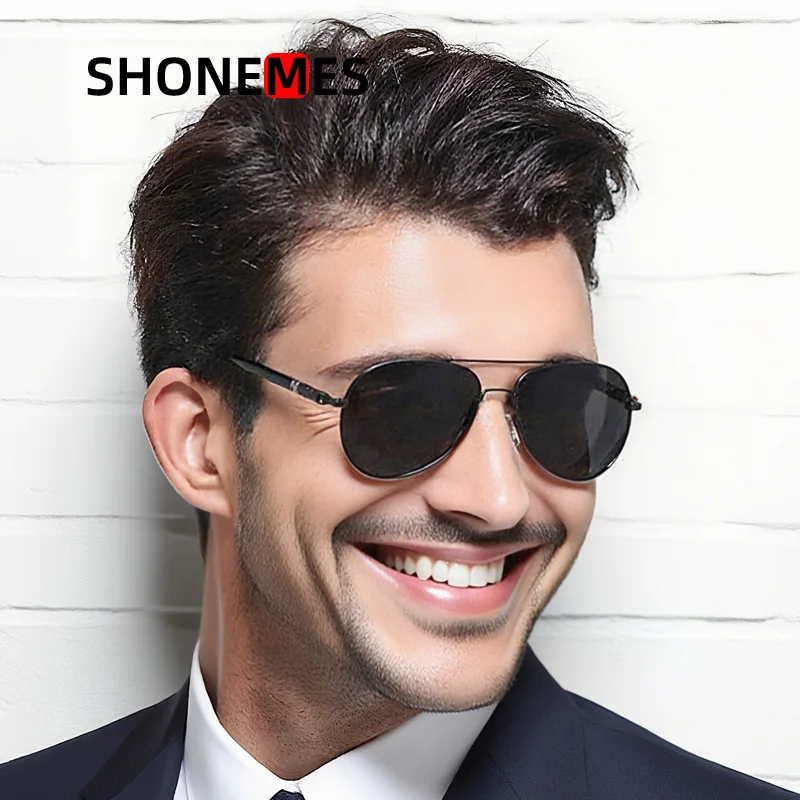 

Shonemes Polarized Men Sunglasses Vintage Pilot Women Sun Glasses Outdoor UV400 Driving Shades Black Brown for Male Female