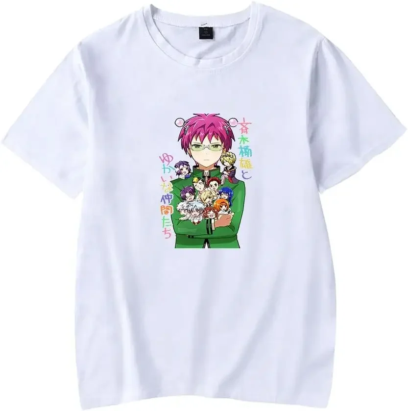 The Disastrous Life of Saiki K Anime T-Shirt Women Men Crewneck Tshirt Harajuku Summer Short Sleeve Tee