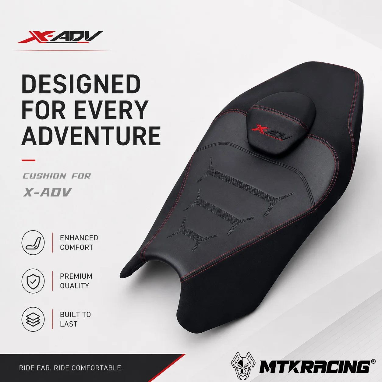 Image of Modifizierter Motorradsitz für Honda X-ADV XADV Sitzkissen mit Rückenlehne Komfortsattel Passform