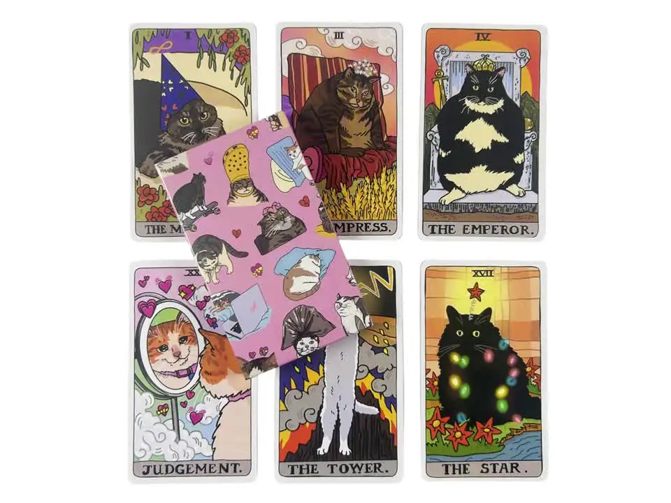 猫ミーム タロット デッキ カード 面白い魔女猫 かわいい Uwu 22