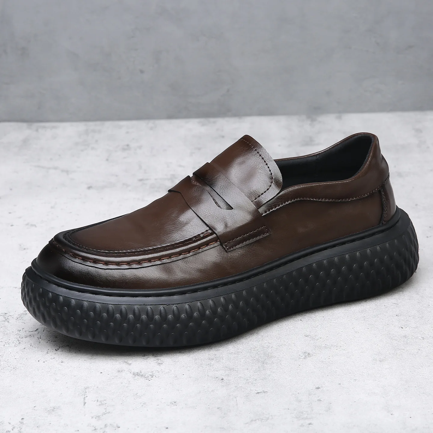 ربيع الخريف جديد مصمم الأعمال حذاء كاجوال للرجال موضة عادية جلد البقر حذاء الذكور النمط البريطاني منصة المتسكعون رجل #6