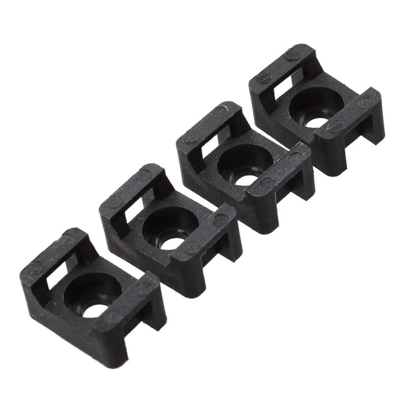 Black 4.5Mm Width Cable Tie Base Saddle Type Mount Wire Holder 300Pcs