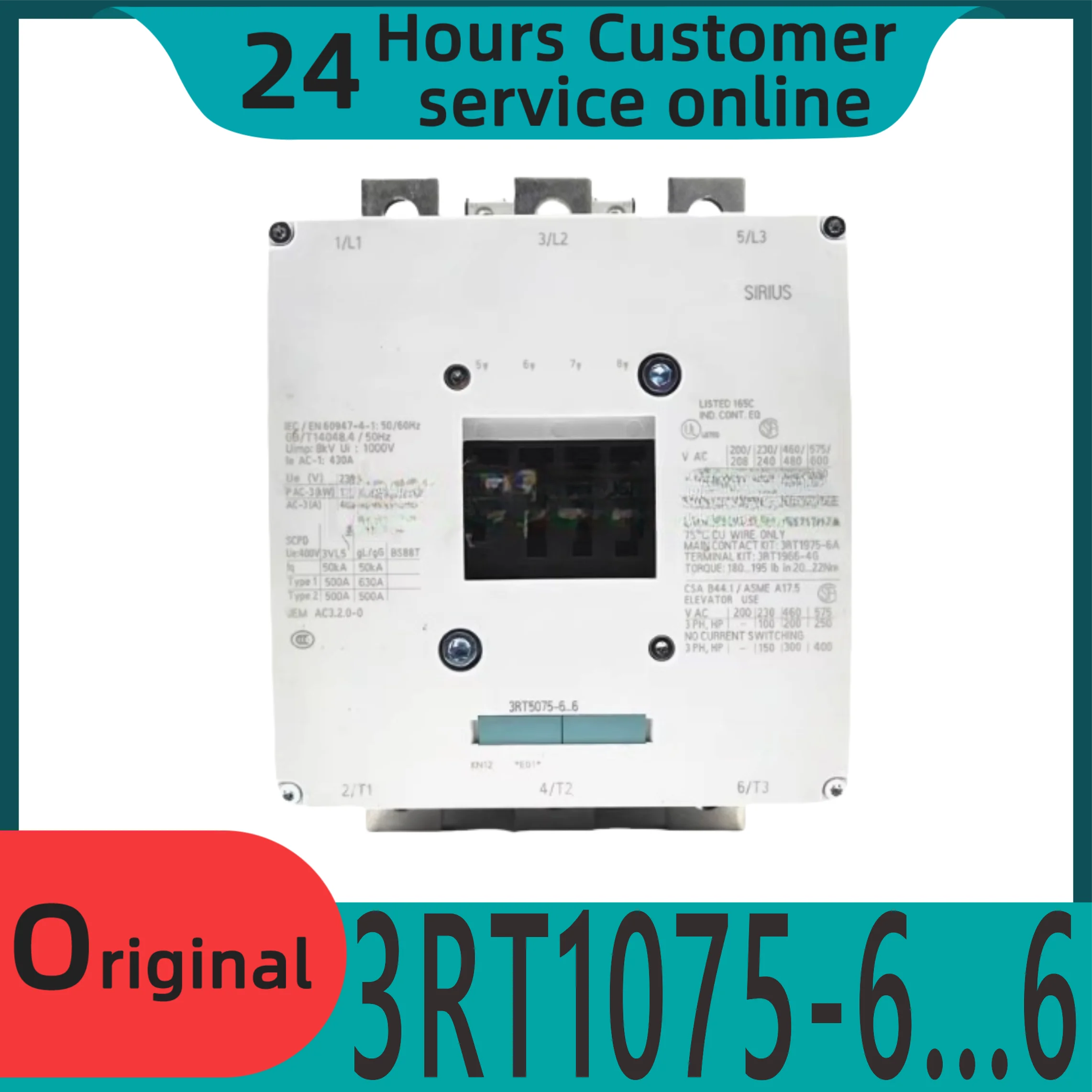 

New original AC contactor 3RT1075-6... 6 6AP36 AF36 AV36 3RT1075 220V