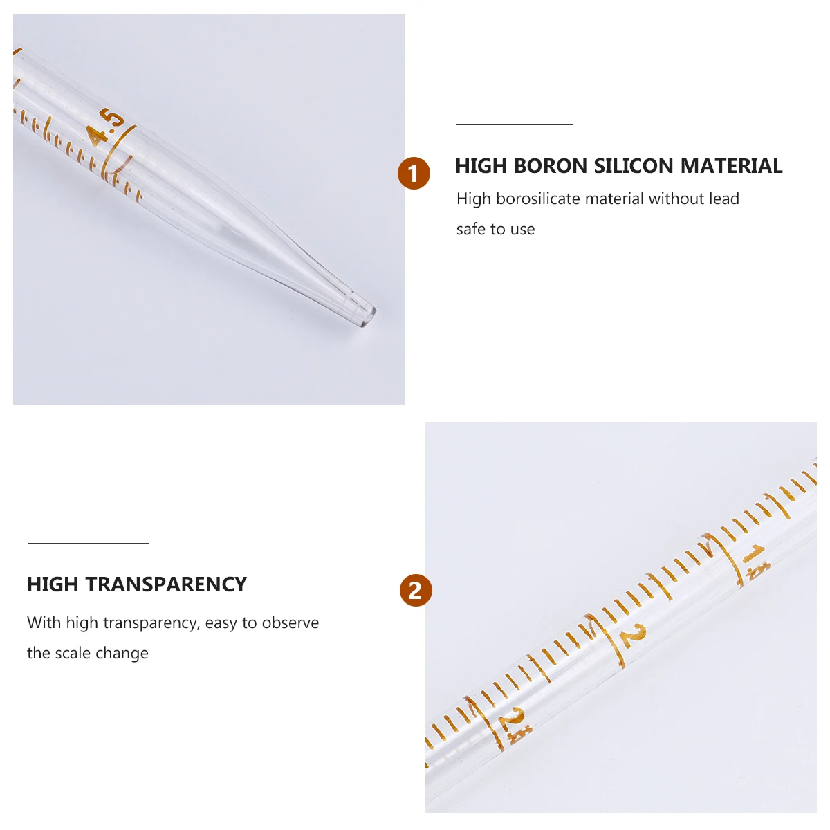 

4Pcs Ring Pipette Glass Pipette Eco-Friendly Measuring Straw Experimental Laboratory Use Precise Fluid Transfer