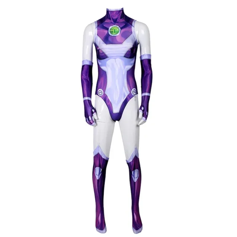Disfraz de Cosplay de Teen Titans Starfire Koriand'r, mono de superhéroe, mono Zentai, disfraces de fiesta de Carnaval y Halloween para mujer
