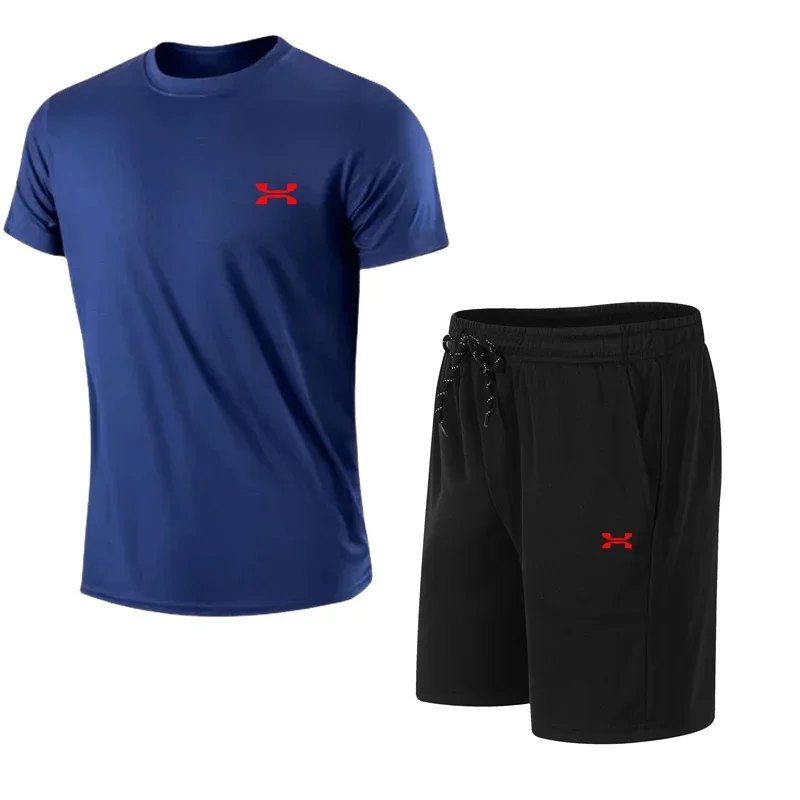 Heren Zomersportpak Met Korte Mouwen T-Shirt Zomersportbroek Tweedelig Pak Nieuwe Stijl