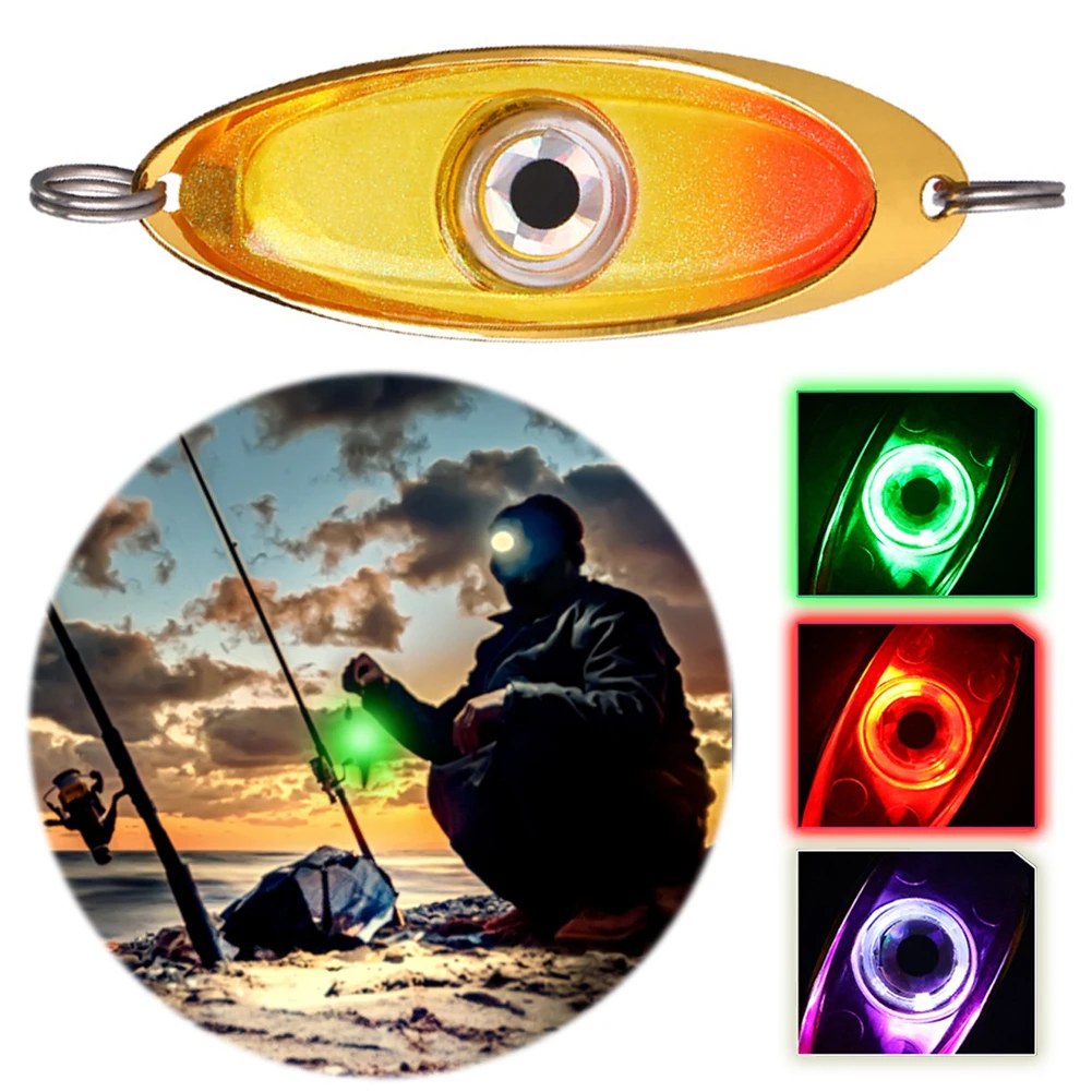 LED Fishing Lure Light Rotatable Fishing Lure Trap Light Waterproof Underwater Eye Shape Fishing Lure Light for Attracting Fish