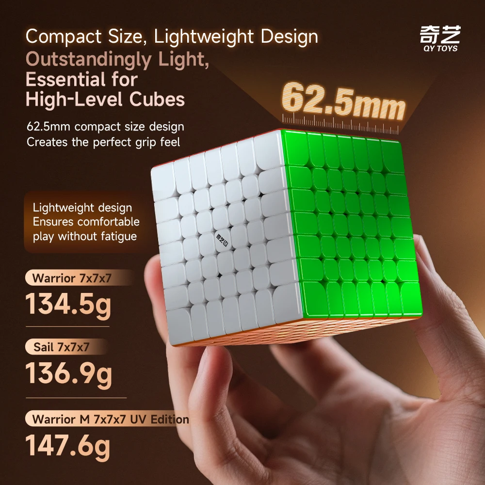 Qiyi guerreiro m 7x7 uv cubo de velocidade magnética qy vela 7x7x7 cubo mágico profissional quebra-cabeça brinquedos cérebro crianças presente cubo mágico