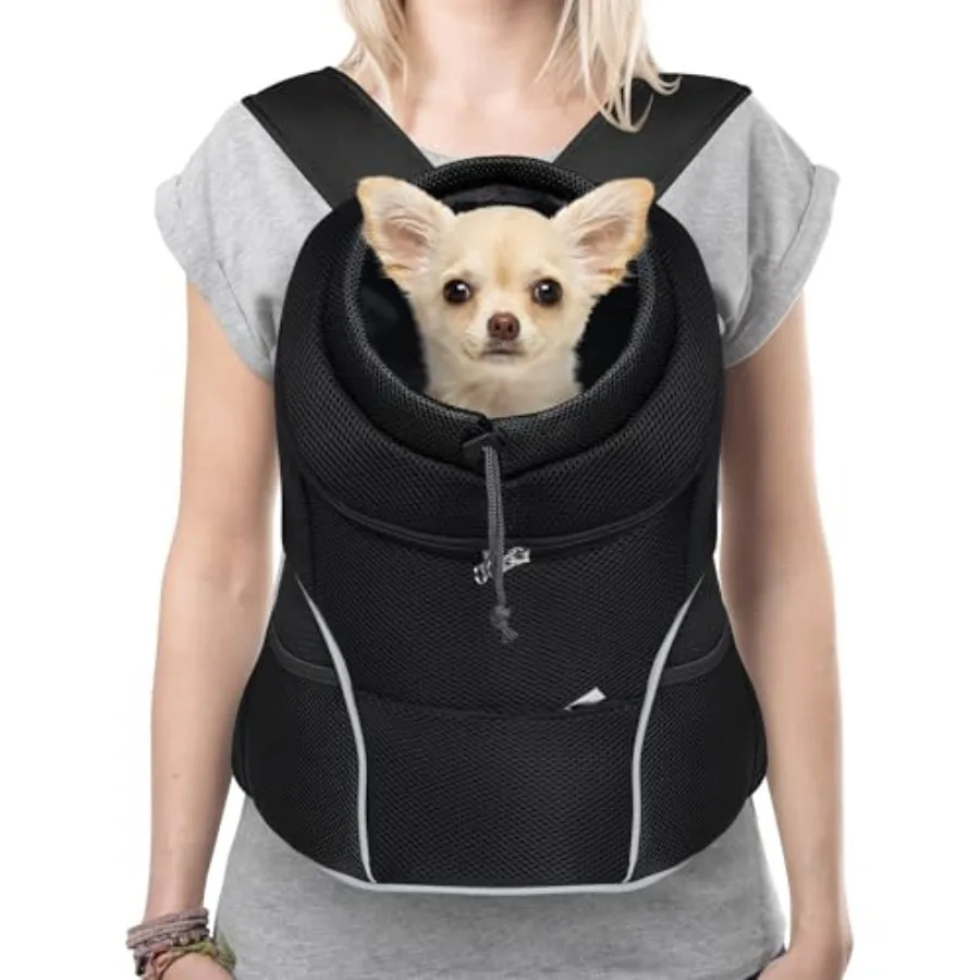 

Рюкзак-переноска для собак: регулируемый, дышащий, вентилируемый, для маленьких собак и щенков, с ремнем безопасности, легкий