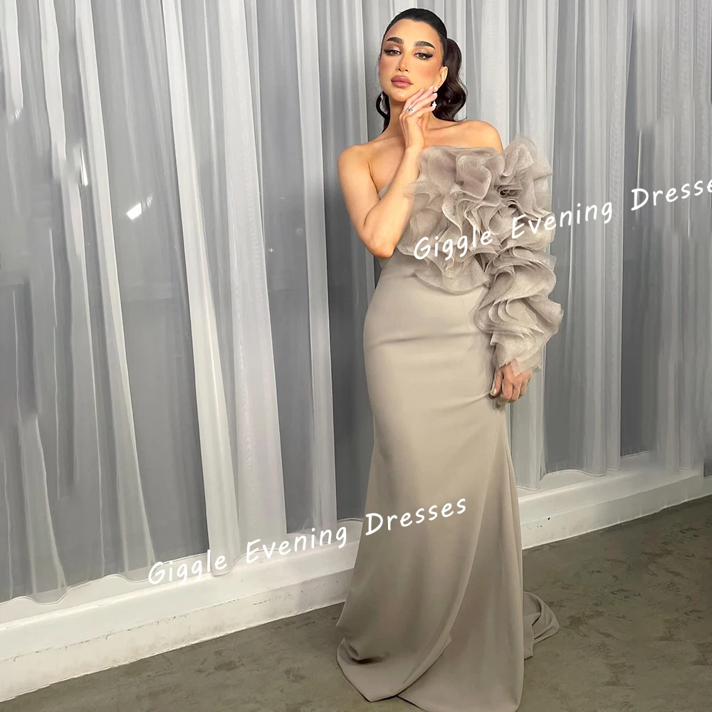 Crepe Draped Exquisite Prom Gown Saudi Arab Summer Close-Fitting Floor-Length Strapless Elegant Ladies Evening Dresses 2024