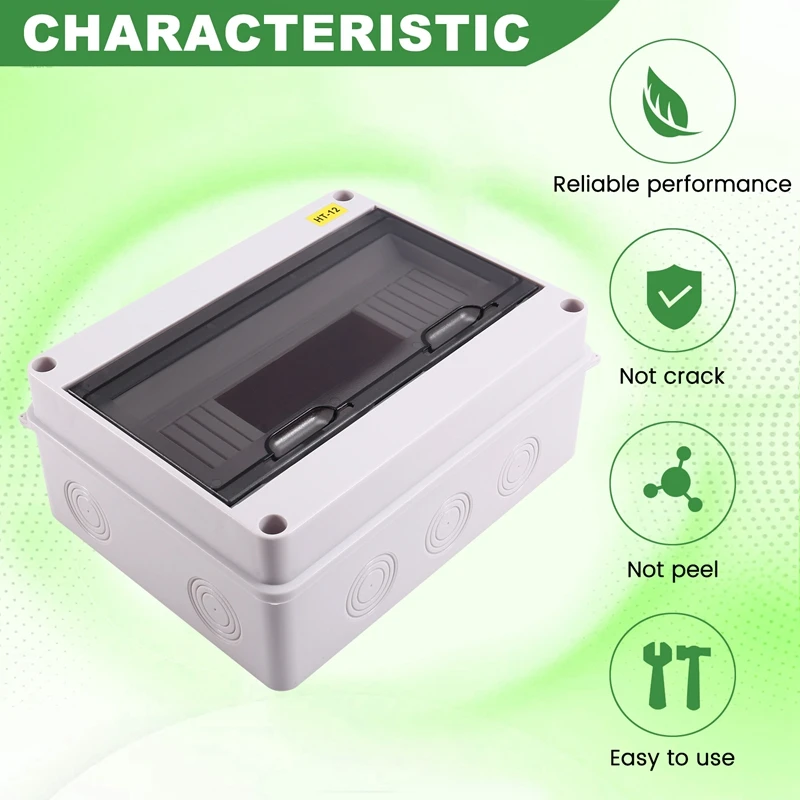 HT-12 طريقة IP65 Mcb صندوق القواطع صندوق حماية التوزيع ABS الطاقة الإلكترونية Din السكك الحديدية الضميمة لقاطع الدائرة