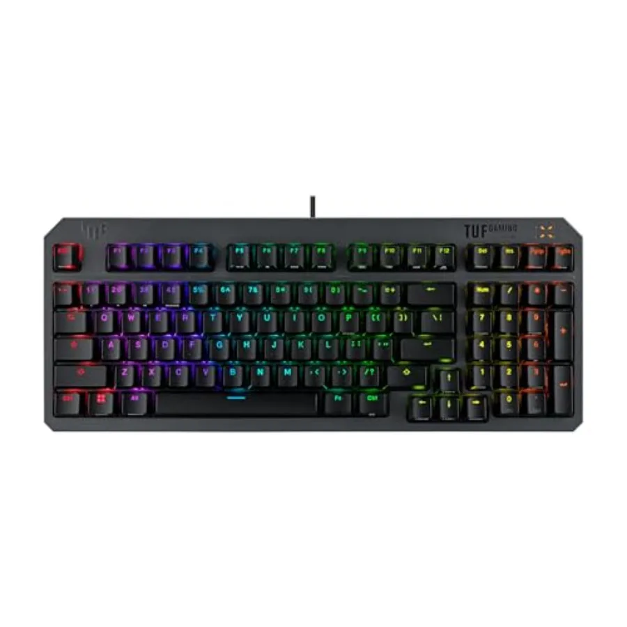 TUF Gaming K3 Gen II Wi USB Gaming Keyboard 97-Key Compact Layout Optical-Mechanical Switches PBT Keycaps Detachable Top Plate