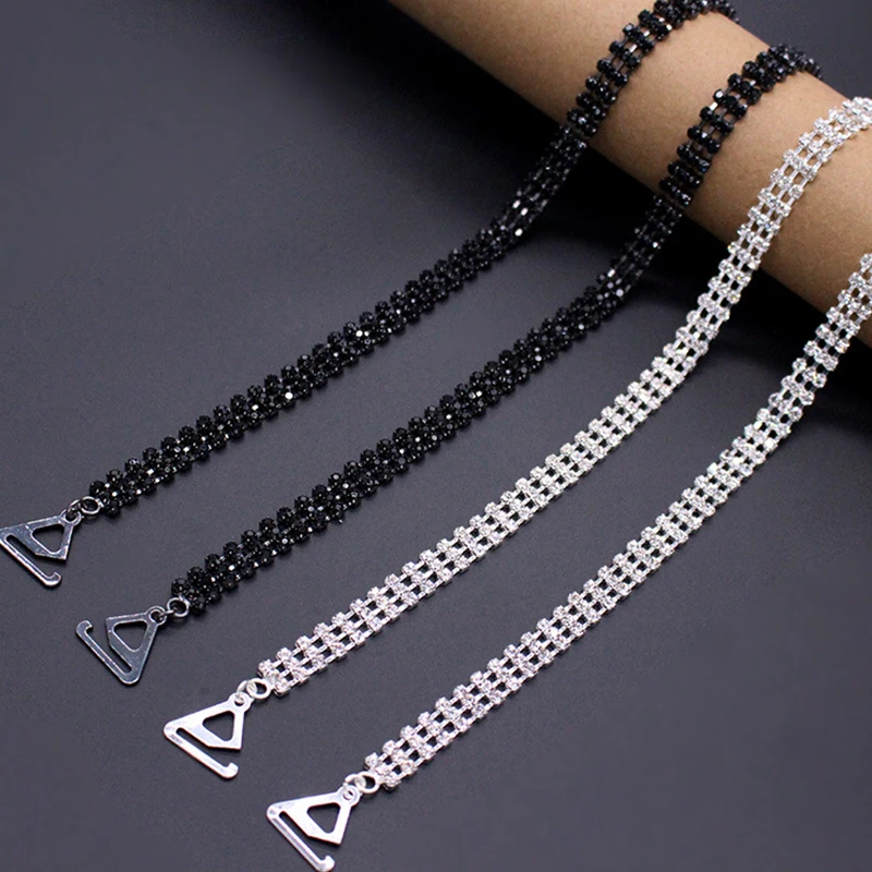 Elegant Bridal Crystal Underwear Shoulder Strap Fashion New Silver Lingerie Accessories Women Sexy Rhinestone Bra Straps