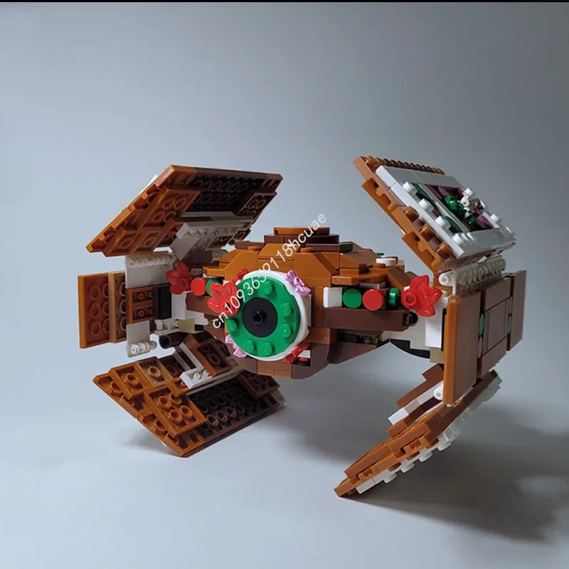 New 500pcs Gingerbread TIE/ad Advanced Starfighter Model Building Blocks Diy Star Battle Assembly Toys For Kids Christmas Gifts