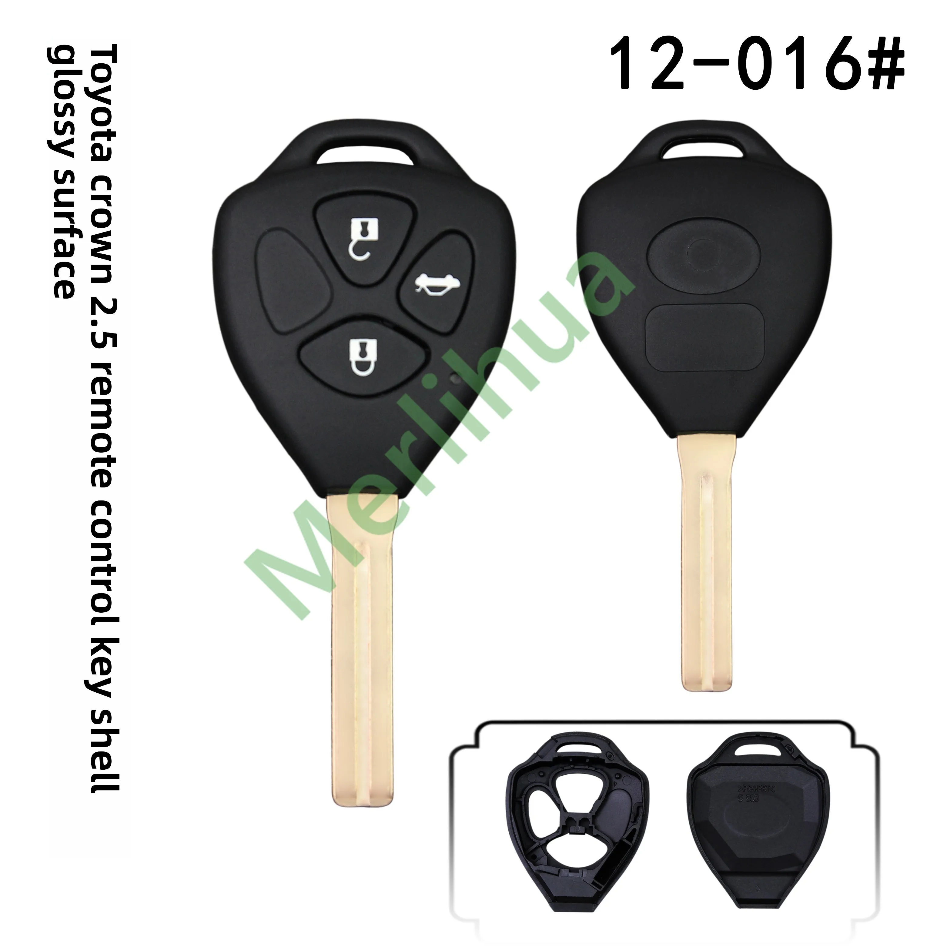 FOR Toyota Crown Integrated Straight‑Blade Remote Key Shell 3‑Button Replacement Housing Fits Crown 2.5
