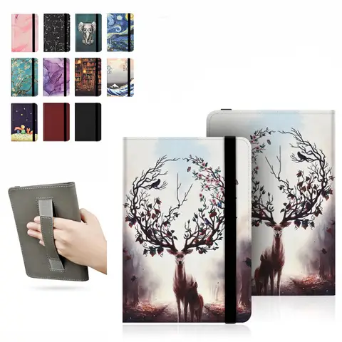 소니 리더용 범용 인쇄 커버, PRS-T3 T2 T1 650 600/505 Kobo Nia N306 N249 N236, 6 인치 E리더 전자책 슬리브 핸드스트랩 케이스