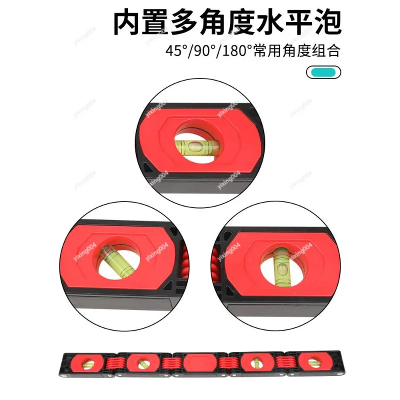 High Precision Folding Level Ruler, Magnetic Multi-angle Measuring Tool for Woodworking Home Decoration