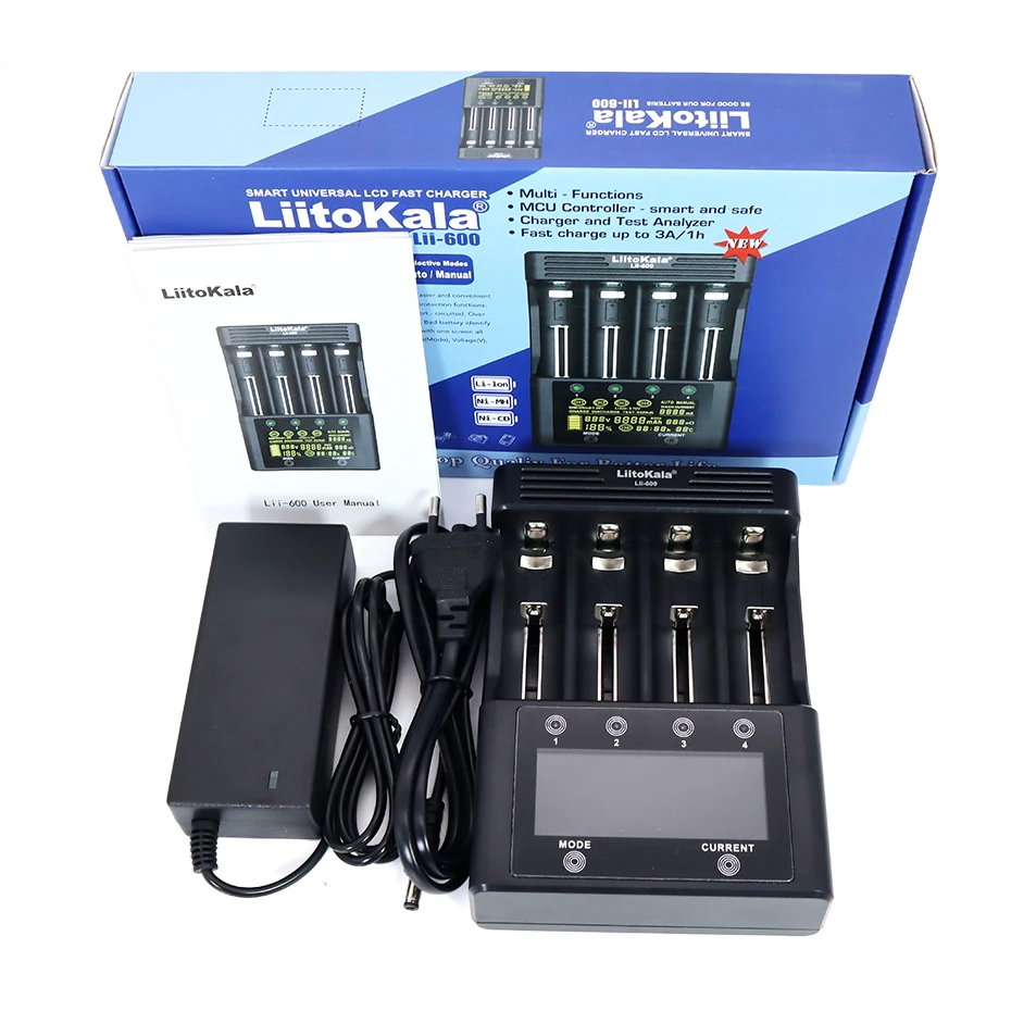 LiitoKala Lii-600 Intelligent Multifunctional Charger For Li-ion 3.7V and NiMH 1.2V Suitable for 18650 26650 21700 26700