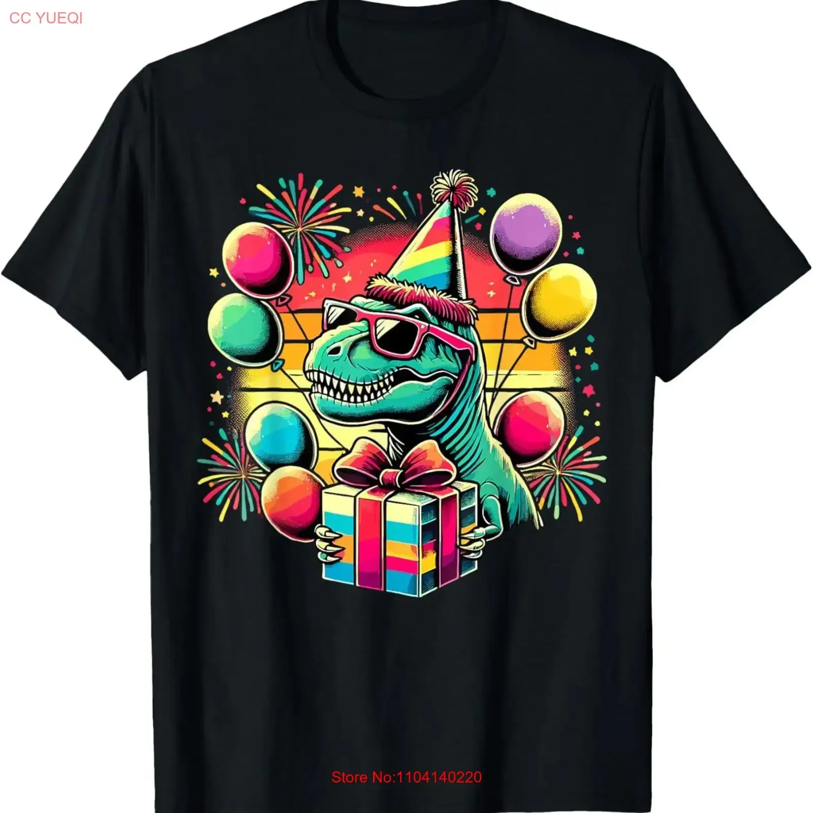 Dinosaur Birthday Party T Rex Shirt for Dad Mom Daughter Cowo vintage Washed Top For Everyday Wear Versatile Stylish streetwear