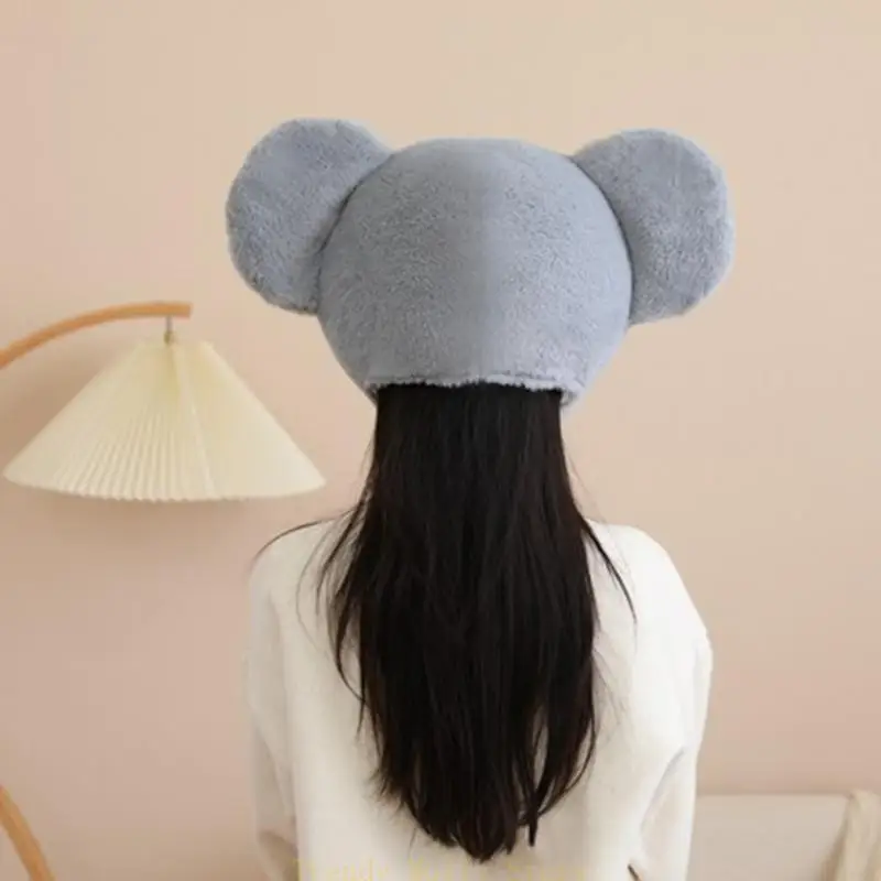 Halloween Koala Furry Hat Headgear Plush Head Cover for Masquerades Halloween Plush Cartoon Hat Headgear - Image 4