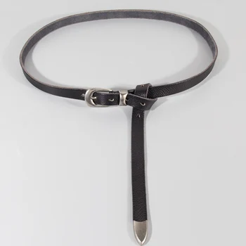 Verlengde dunne sectie geknoopte decoratieve damesriem All-match slanke rokriem Smalle zachte lederen damesjeansriem