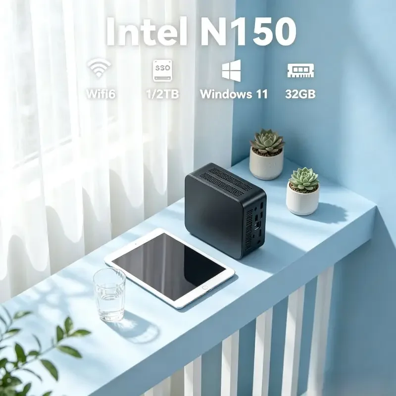 

Home-optimized Mini Pc Core N150, 16GB Large 2TB SSD, Genuine Win11, Strong WiFi6 Signal, Great for Household Daily Tasks,office