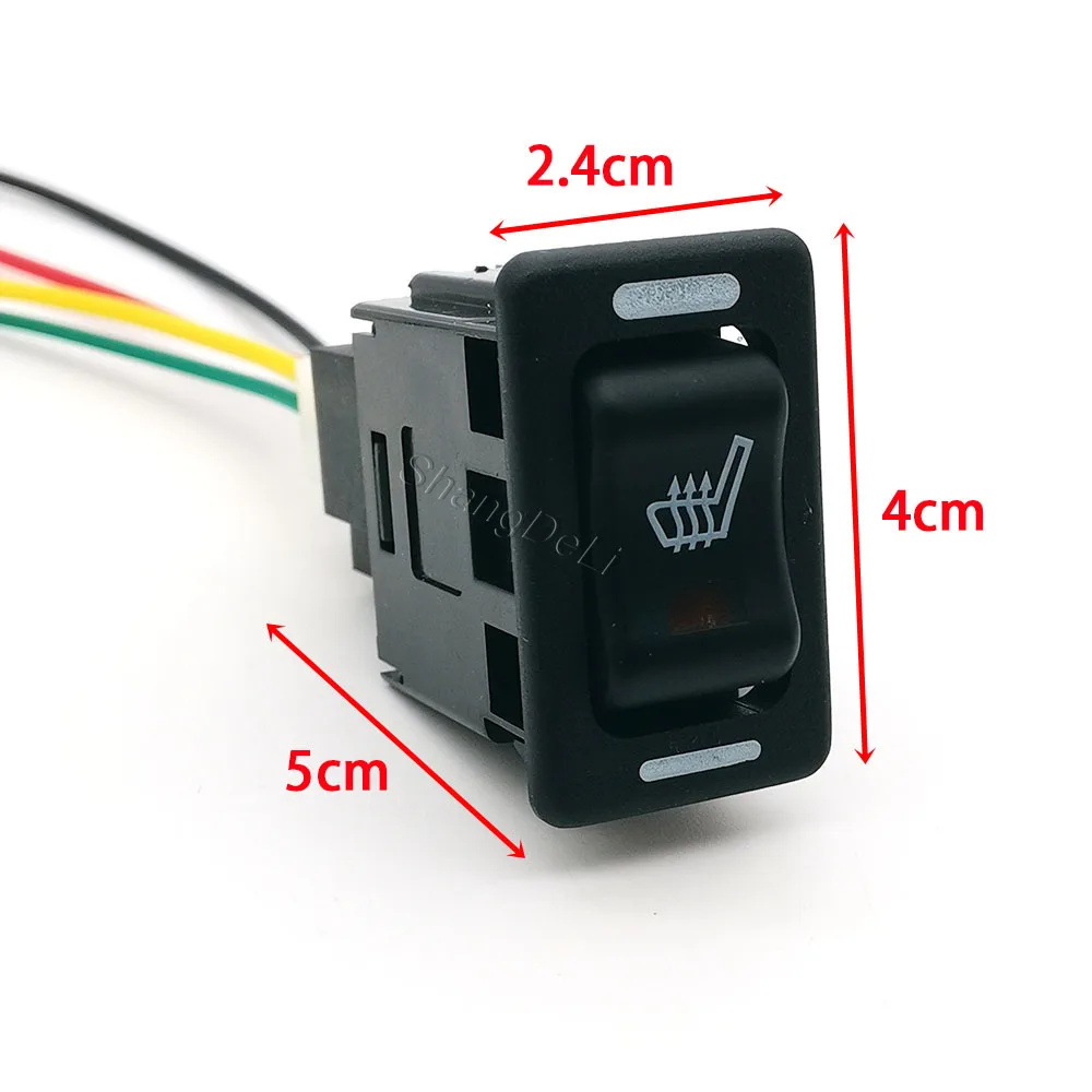 Modified Car Seat Heating Switch Rocker Switch High and Low Gear Seat Heated Switch Button Fit for Nissan Patrol Y60 Paladin