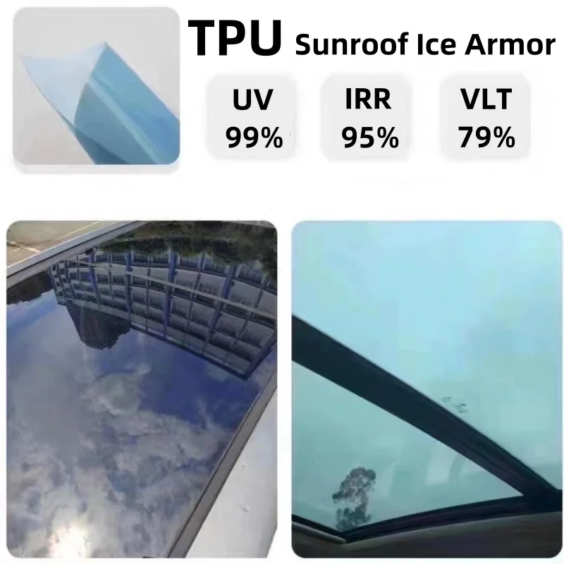 7.5MIL Auto TPU Wrap Film Zonnedak Bescherming Zwart Dak Dakraam Rekbaar Ijs Armor IR Afwijzing Anti-Kras Raampantser