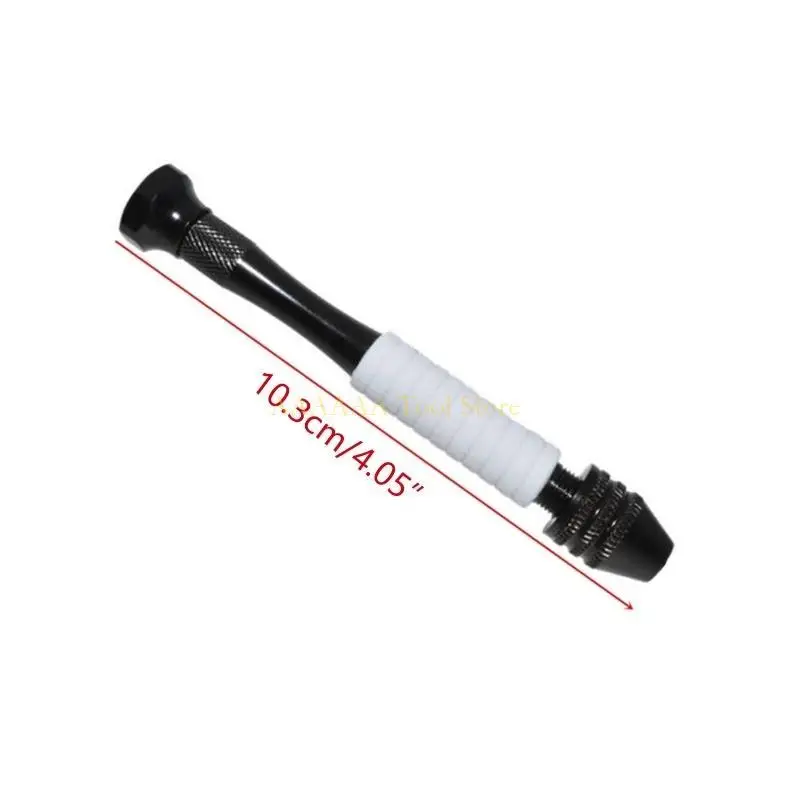 A2BE Aluminum Alloy Hand Twist Drill Mini Hand Drill Set for Making Keychain Model Sculpture Slip Resistant Effortless