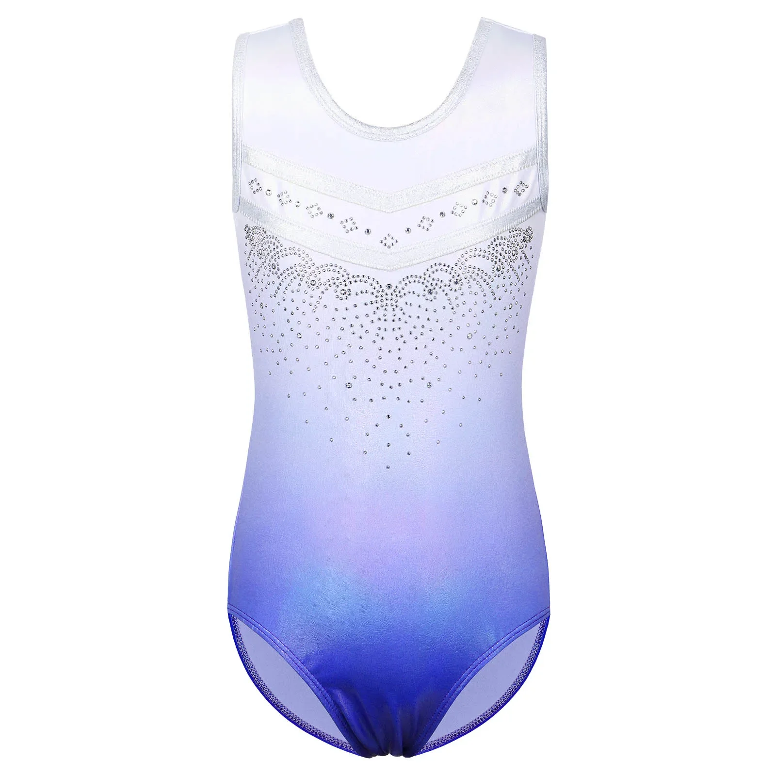 BAOHULU Teens Ballet Leotard Gradient Color Sequin Dance Wear Jumpsuit