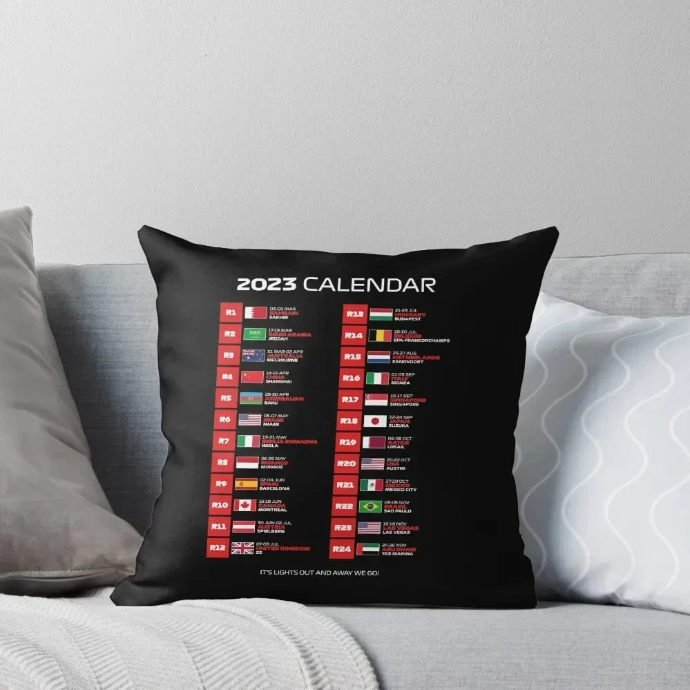 

2023 Season Calendar - It's Lights Out and Away We Go (White - Black BG) Throw Pillow Christmas s Covers pillow