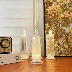 Rose Light Shadow LED Electronic Candle Lamp Atmosphere Lamp Bedroom Bedside Romantic Decoration Lamp Small Night Light