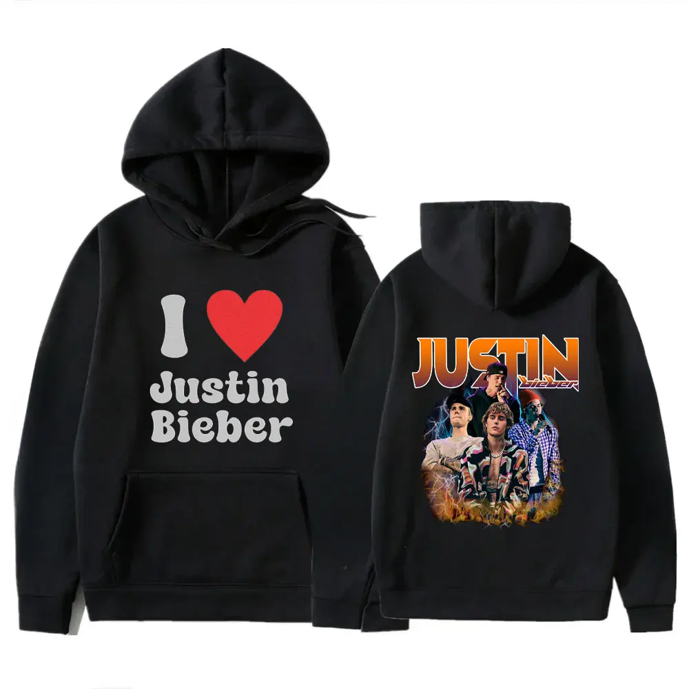 I Love Justin Bieber Purpose Tour Fashion Print Hip Hop Streetwear Fleece Warm Tops Pullover Hoodie New in Hoodies & Sweatshirts