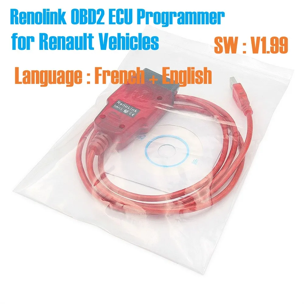 Renolink V1.99 OBD2 Diagnostic Interface For Ren-ault ECU Programmer SRS and Key Coding Multi-Function