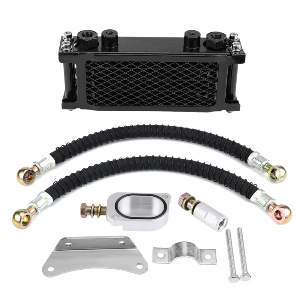 Motorcycle Engine Oil Cooler Cooling Radiator Kit Aluminum Black For Honda MSX125 YG125 Oil Cooler Kit