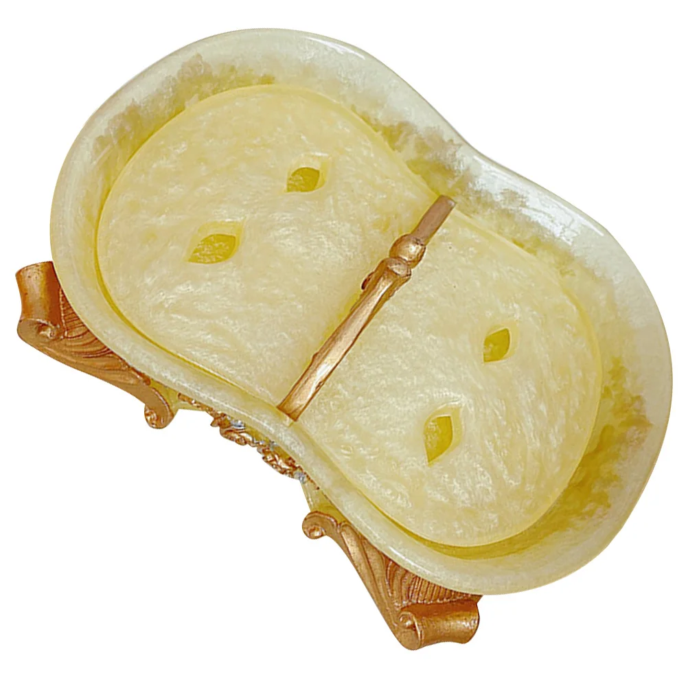 

European Style Soap Dish Decorative Soap Holder Draining Drying Box Vintage Floral Pattern Bathroom Storage Tray