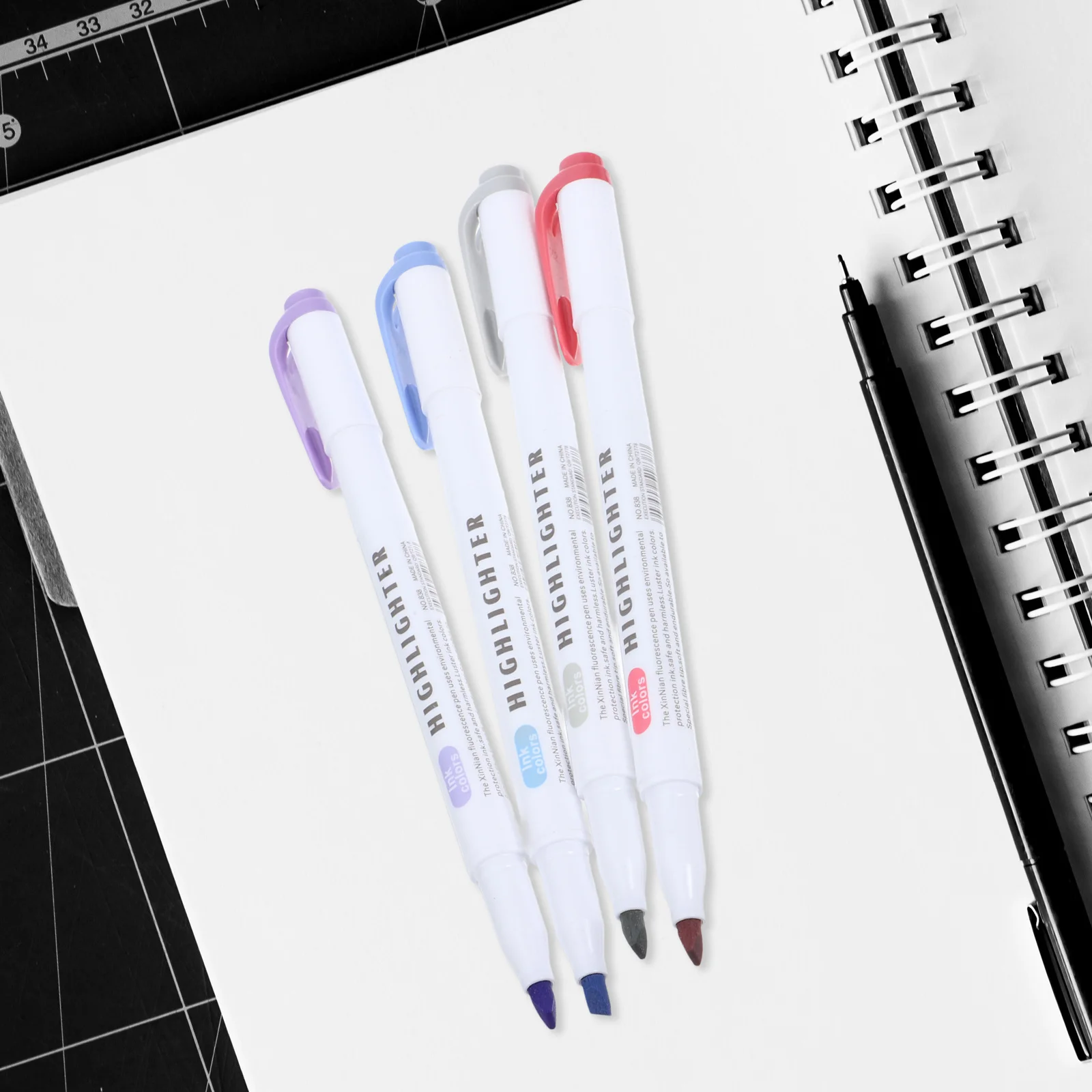 

5Pcs Dual Tip Colored Pens Multicolor Highlighters Pack for Adult Coloring Hand Lettering Journaling Fine Brush Tips Office