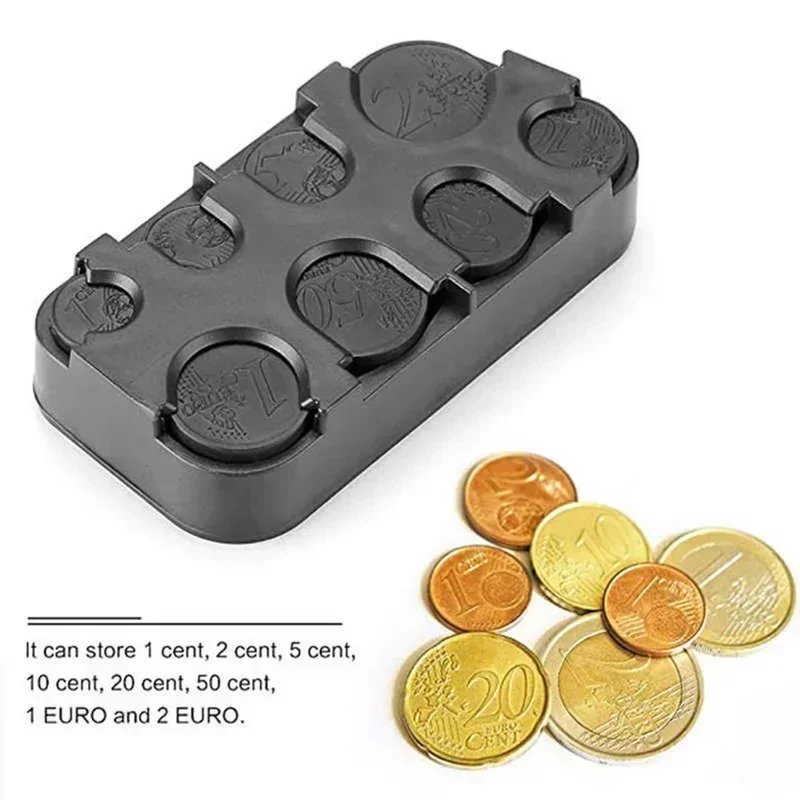 Euro Coin Dispenser Plastic Coin Boxes Money Box Collection Wallet Storage Organizer Holder for Car Bus Coin Changer Holder