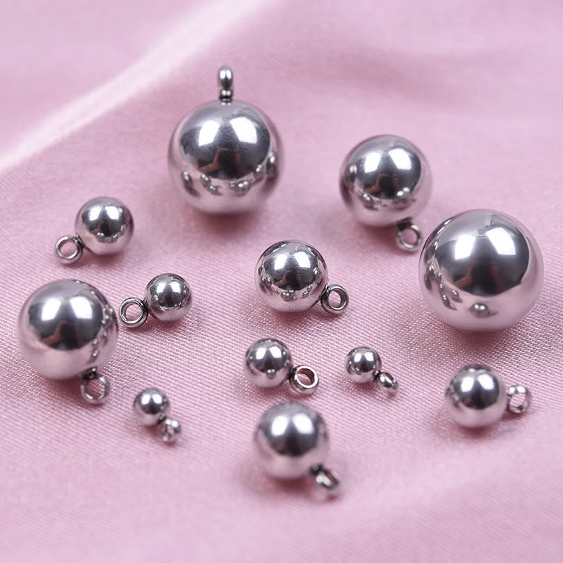 5/10PCS Silver Colour Bead Pendants Come In Different Sizes Handmade DIY Jewelry Charm Bracelet And Earring Accessories