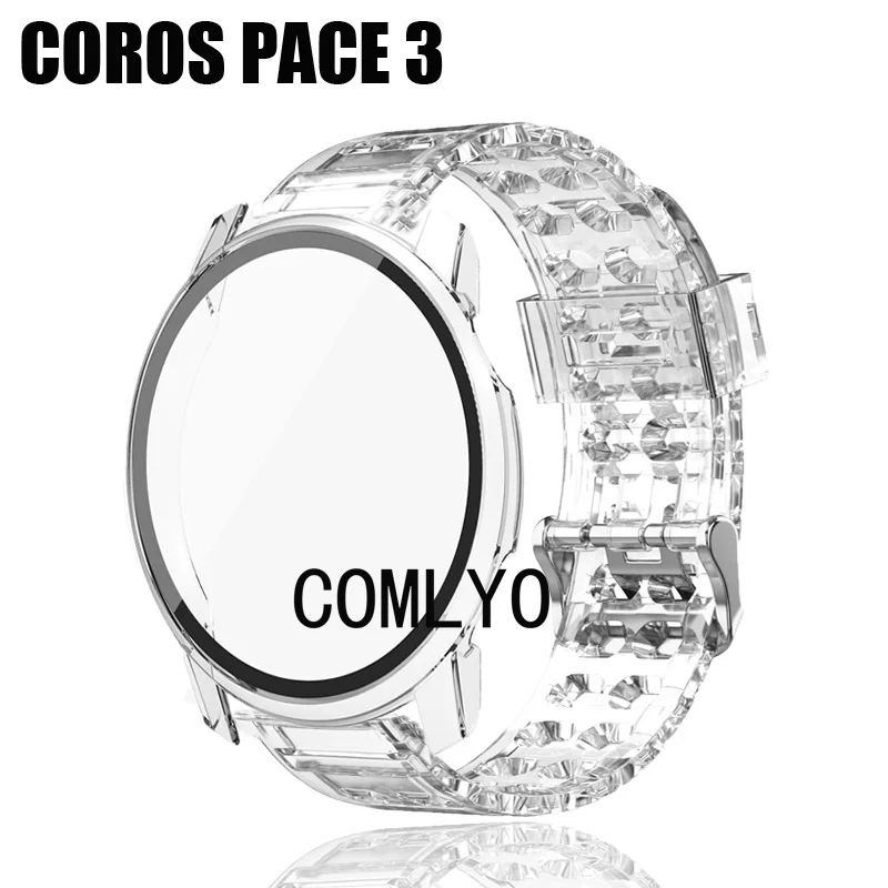 

Для Coros Pace 3 чехол Защитная пленка для экрана из закаленного стекла чехол бампер Pace3 ремень из ТПУ прозрачный ремень