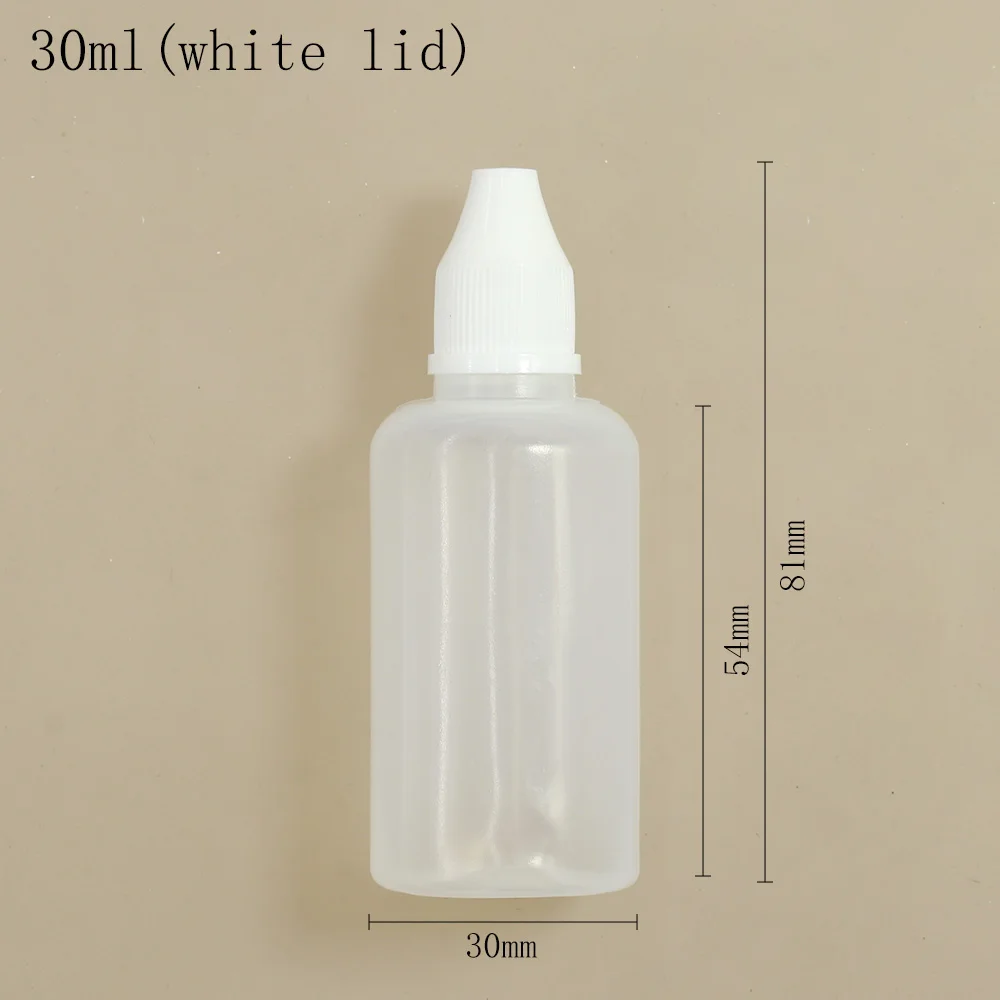 5ml/10ml/20ml/30ml/50ml/100ml/120ml Transparente Auslaufsichere Flüssigkeits-Tropfflaschen Nachfüllbare Leere Plastik-Quetschflaschen aus PE-Kunststoff – Detail 9
