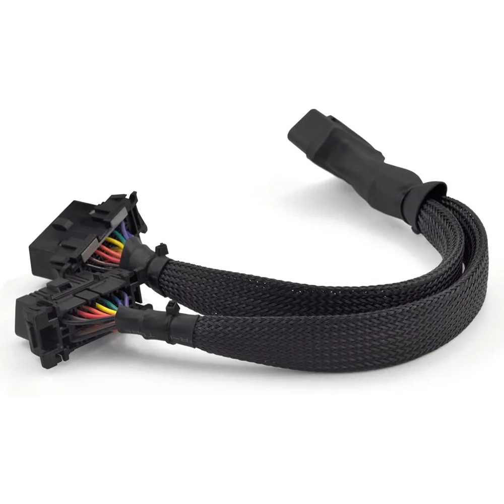 OBD2 Splitter 16 Pin OBD II Splitter Extension 1X Male and 2X Female Extension Cable Adapter (1FT/30CM) (1Pack)