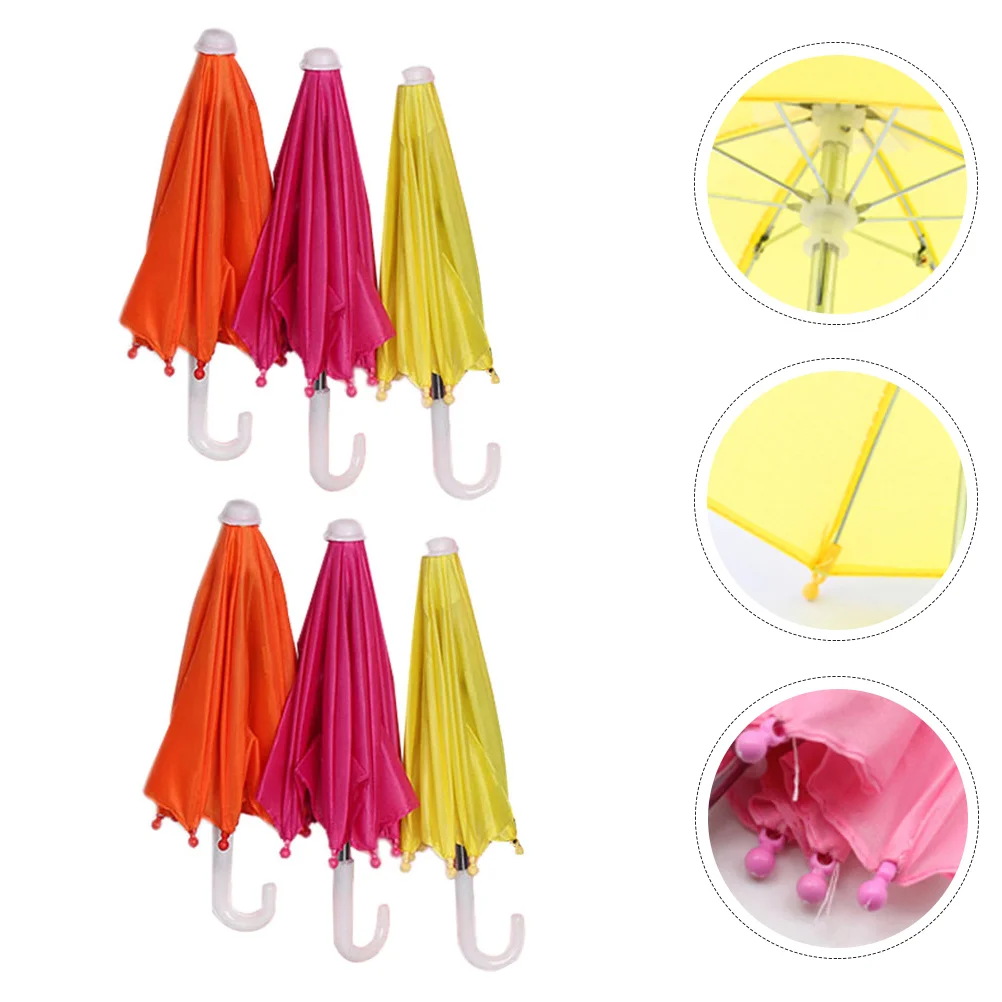 8 Pcs Toy Umbrella Photo Props Phone for Sun Decor Accessories Plastic Baby Child House Beach Umbrellas