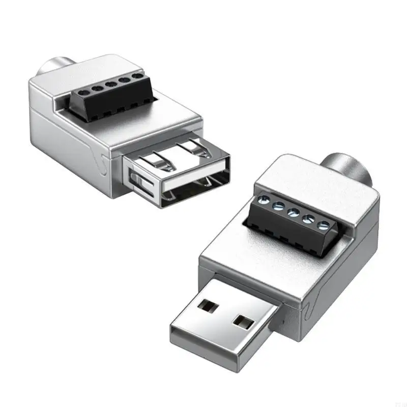 77JD USB2.0 Lötloser Adapter Metallfall USB 2.0 männlicher Terminalblockdatenanschluss