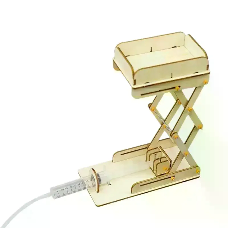 

1 Set DIY Educational Science Experiment Prop Wooden Air Pressure Lift Model Kit Pneumatic Hydraulic Elevator Demonstration Tool