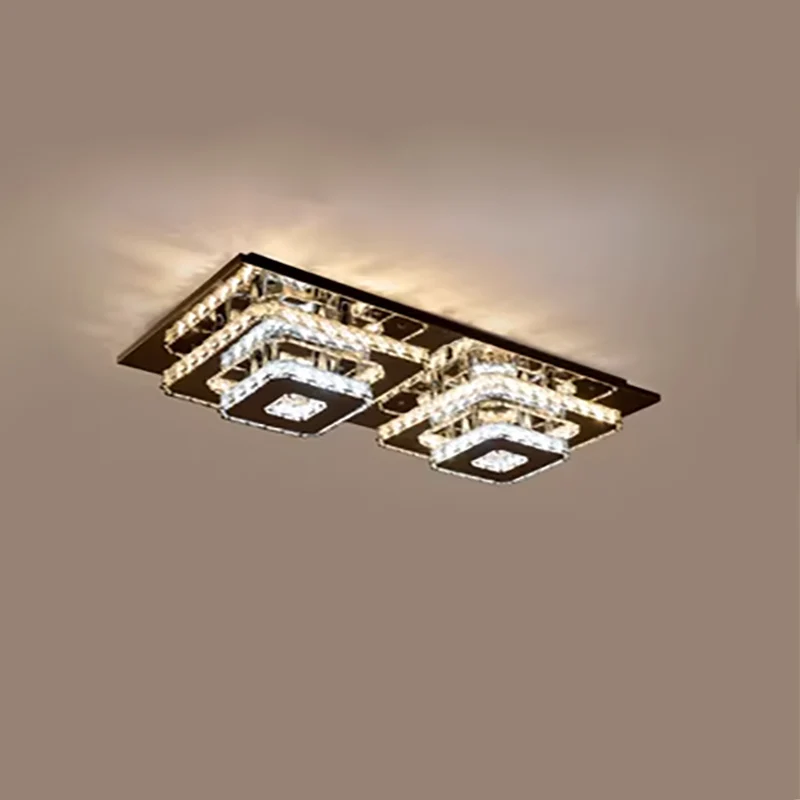 Lámpara De Techo LED Rectangular y cuadrada para el hogar, luces De Techo para pasillo y balcón, Lustre De cristal