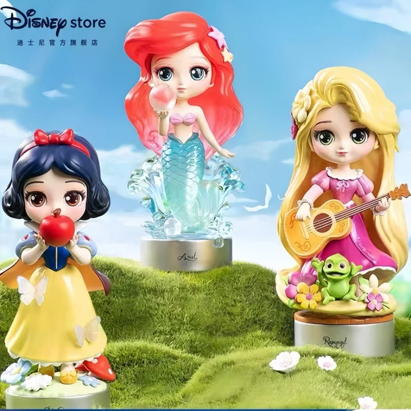 

Genuine Disney Princess Figure Snow White Little Mermaid Ariel Rapunzel Figure Kawaii Discoloration Model Statue Festival Gift