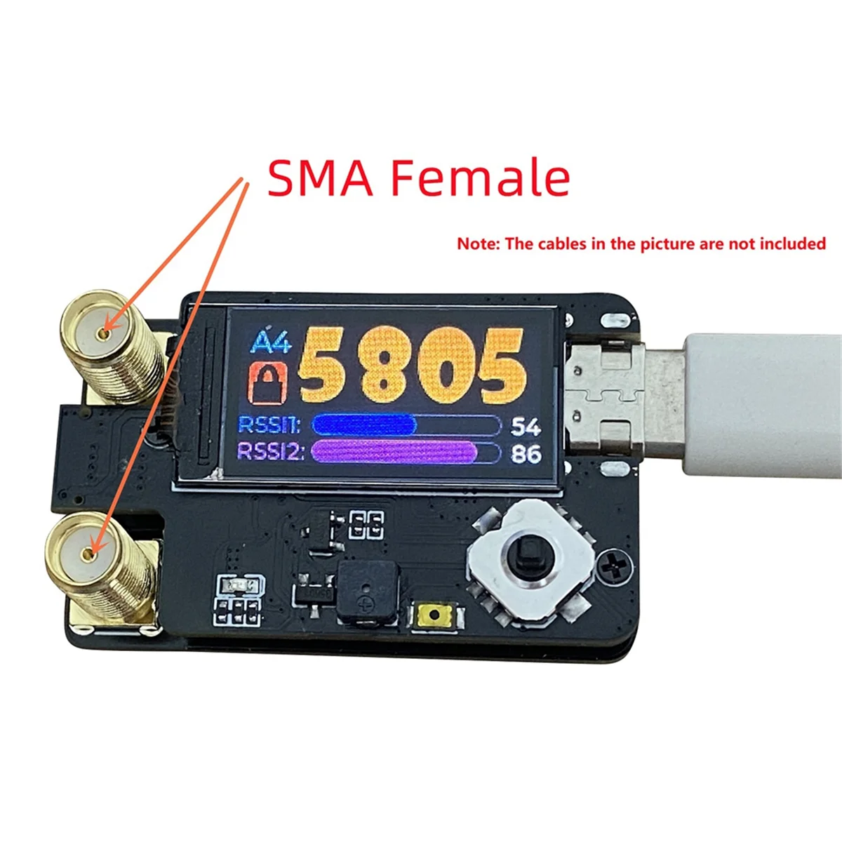 

RX5808 4.9G 5.8G 6.1G PLUS Dual Antenna Receiver Module for /Fatshark / V1 V2 Glasses, SMA Female Connector